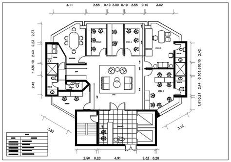 15x10m Office Floor Plan Autocad Drawing Cadbull