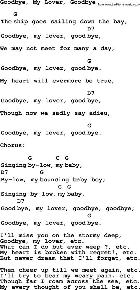 Top 1000 Folk And Old Time Songs Collection Goodbye My Lover Goodbye