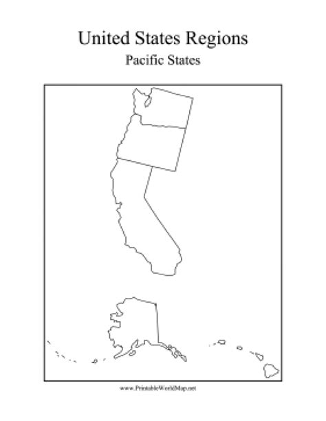 Pacific States Map Printable Map