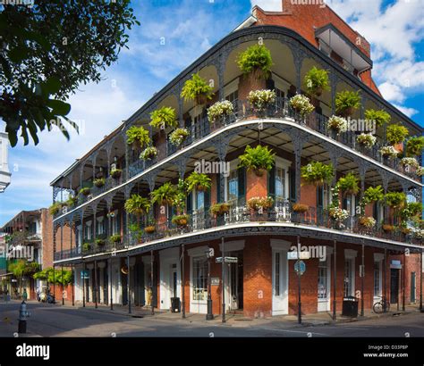 Typische Gebäude Im French Quarter Von New Orleans Louisiana