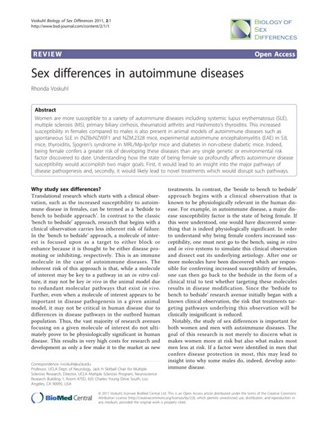 pdf sex differences in autoimmune diseases