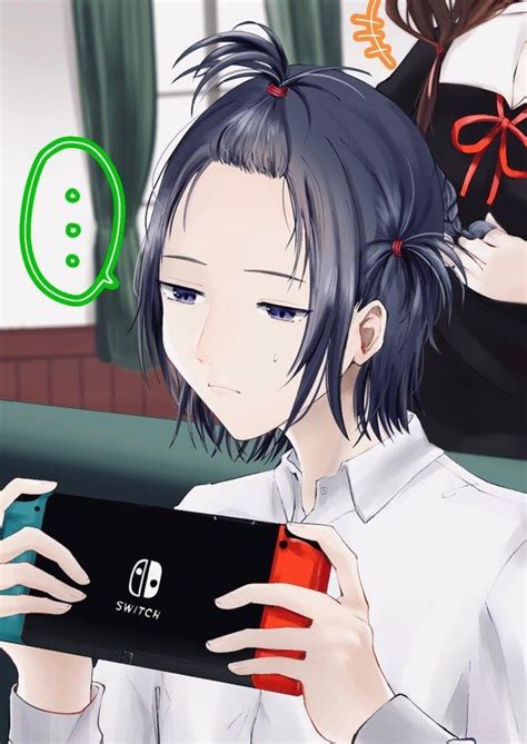 Ishigami Playing Video Games While Lino Is Playing With His Hair