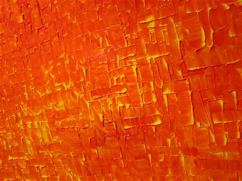 Orange Abstract Painting Large Textured Modern Yellow