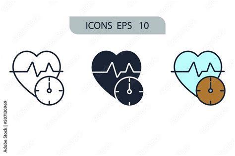 Blood Pressure Icons Symbol Vector Elements For Infographic Web Stock
