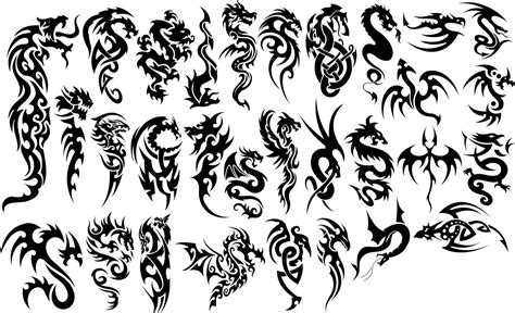 Chinese Dragons Tribal Tattoo Free Cdr Vectors Art For Free Download