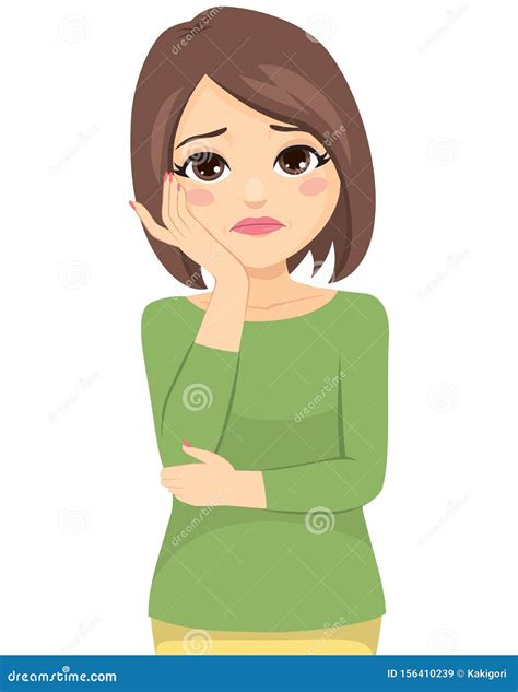 Middle Aged Woman Worried Stock Vector Illustration Of Face 156410239