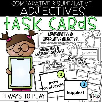 Comparative Superlative Adjectives Task Cards Language Arts Task Cards