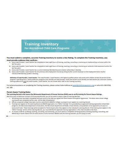 Just click on any of the examples to get started, and get the confidence you need to create your own cover leter. 8+ Training Inventory Templates in PDF | Free & Premium ...