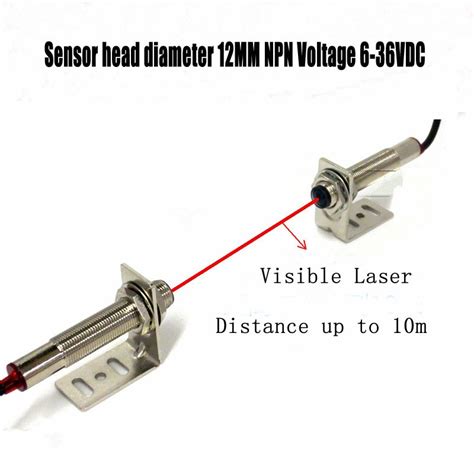 Free Ship M12 Npn Laser Sensor Switch Visible Light Laser Beam