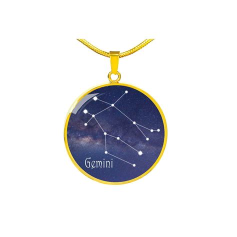 Celestial Jewelry Gemini Necklace Personalized Zodiac Etsy Gemini