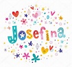 Chicas de Josefina nombre diseño de tipo de letras decorativas — Vector ...