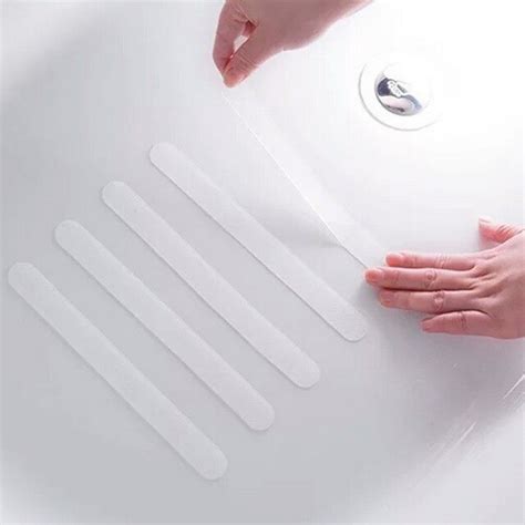 Urijk 6pcs Anti Slip Bath Grip Stickers Tub Shower Strips Tape Mat Applique Bathroom Accessories