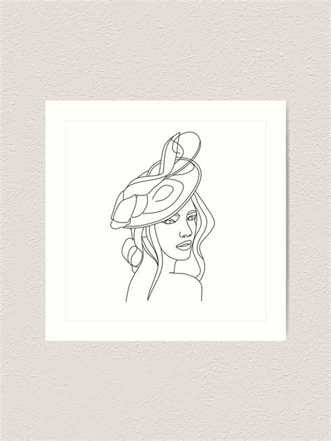 Line Art Sexy Woman In A Hat Minimalistic Logo Illustration Woman One Line Drawing Female