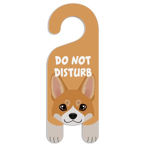 Pembroke Welsh Corgi Dog Do Not Disturb Plastic Door Knob Hanger Sign