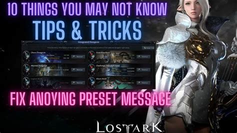 lost ark 10 tips and tricks you may not know ~how to fix preset problems~ youtube