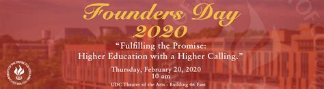 Founders Day 2020 Banner University Of The District Of Columbia