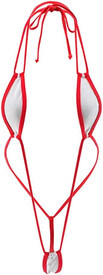 sheerylo extreme monokini slingshot bikini for women red white buy online at best price in uae