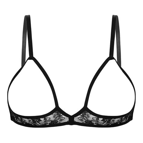 us sexy women lace push up bra open cup mesh open crop top lingerie unlined bra ebay