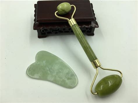 jade roller gua sha set for face scraping stone tool natural anti aging wrinkle therichmondgeneral