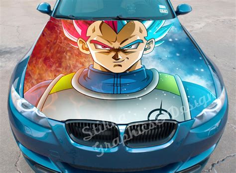 Vinyl Car Hood Wrap Full Color Graphics Decal Anime Dragon Ball Vegeta