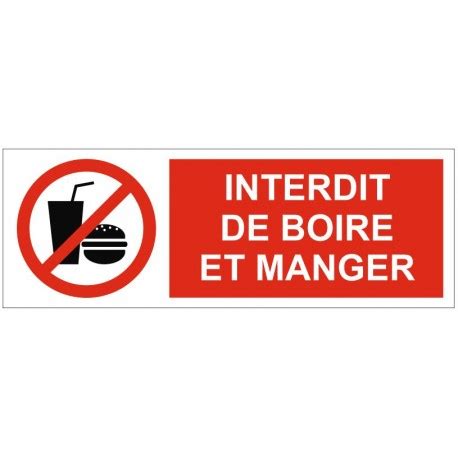 Panneau Interdiction De Boire Et Manger Sticker Communication
