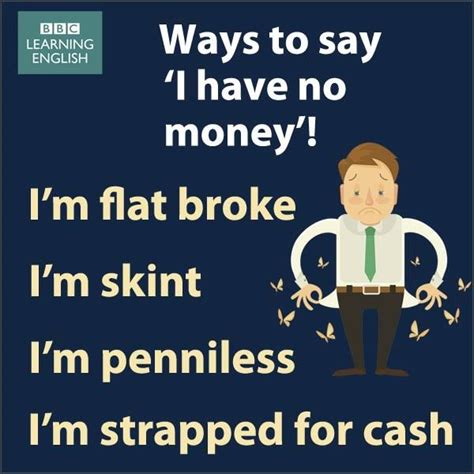 ways to say i have no money learn english vocabulary learn english english language teaching