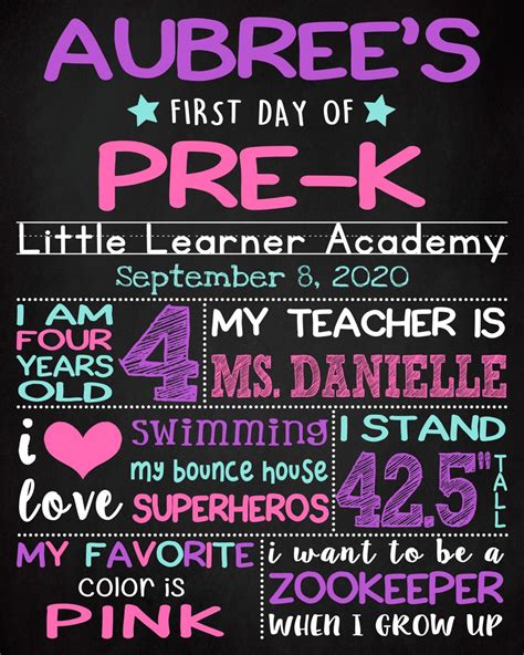 Printable First Day Of School Chalkboard Sign Back To School Etsy