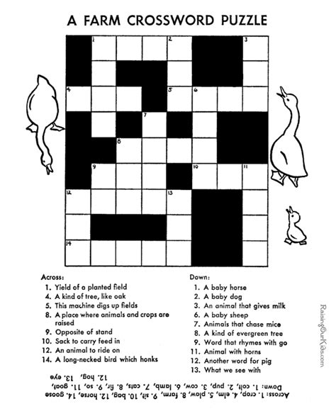 Crossword Puzzle Free Printable Activities 001