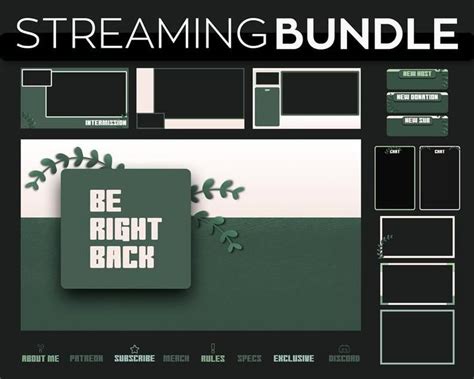Green Plant Twitch Overlay For Live Streaming Premade Twitch Etsy