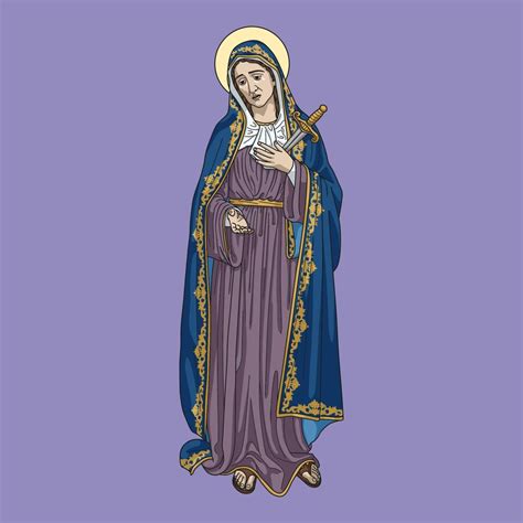 Our Lady Of Sorrows Colored Vector Illustration 6523572 Vector Art At