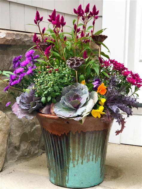 Fall Cottage Flower Container Container Flowers Flower Pot Garden