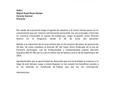 Carta De Despido Asesora Del Hogar Sample Site I