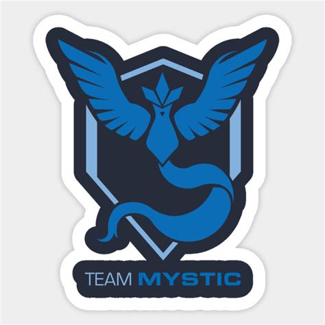 Team Mystic Logo With Text Pokemon Go Sticker Teepublic