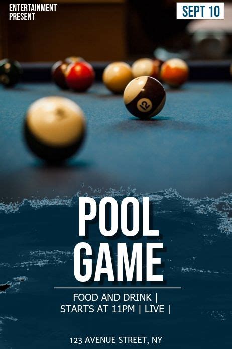 Pool Game Flyer Template Gaming Posters Pool Games Flyer