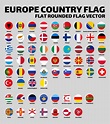 conjunto de todas las banderas de los países de europa vector plano ...
