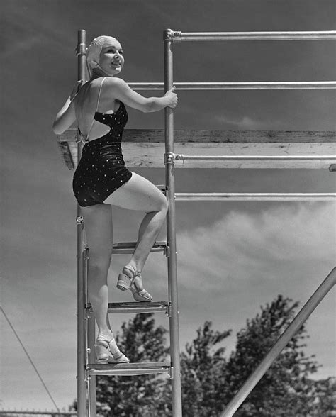 Woman On Diving Board Photograph By George Marks Pixels