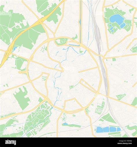 Printable Map Of Leuven Belgium With Main And Secondary Roads And