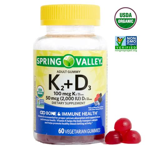 Spring Valley K2 D3 Vegetarian Gummies For Bone And
