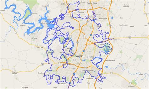 Austin City Limits Map Map Of Austin City Limits Texas Usa