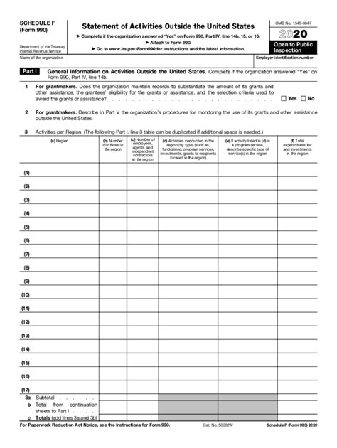 2020 Form Irs 990 Schedule F Fill Online Printable Fillable Blank