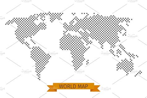 Vector World Map Cross Dot Creative Daddy