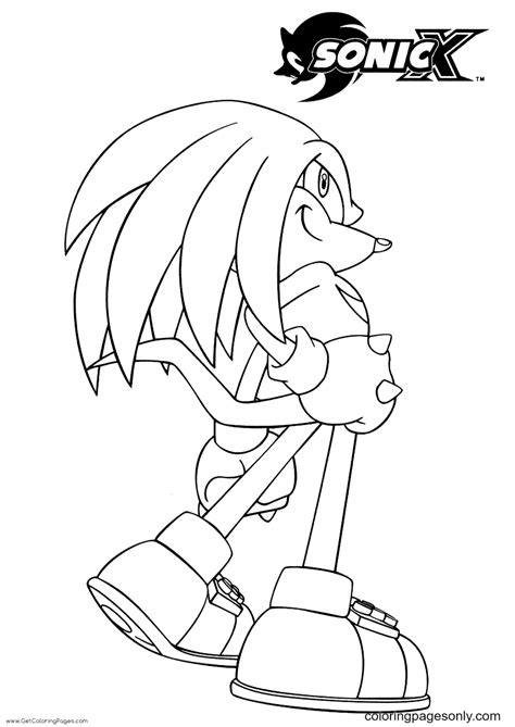 Knuckles Coloring Pages Free Printable Coloring Pages