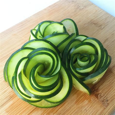 Cucumber Rose Wtutorial Food Garnishes Fruit And Vegetable