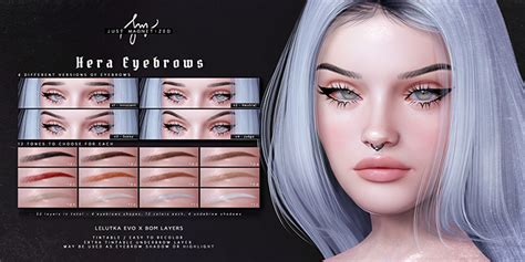 Second Life Marketplace Just Magnetized Hera Eyebrows For Lelutka Evo X