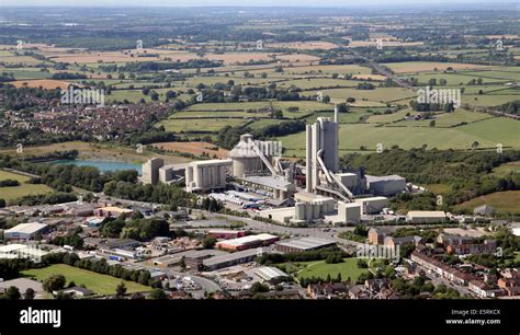 aerial view of the Cemex UK cement works in Rugby, Warwickshire, UK