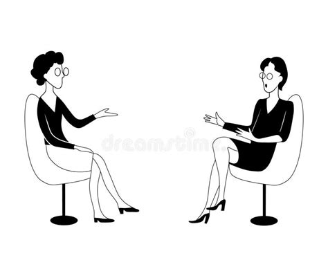 Two Chairs Opposite Wooden Bedside With The Lcd Tv Stock Illustration