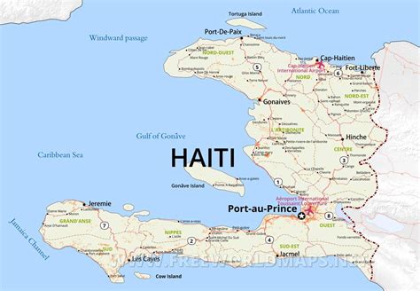 Haití Map Large Physical Map Of Haiti With Roads Cities And