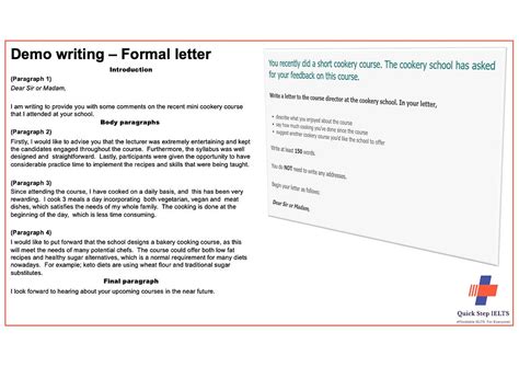 Formal Letter Model Answer General Ielts Task 1