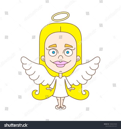 Little Girl Angel Vector Illustration On Stock Vector Royalty Free