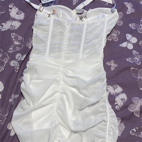 Oh Polly White Sheer Mesh Dress Brand New With Tags Depop